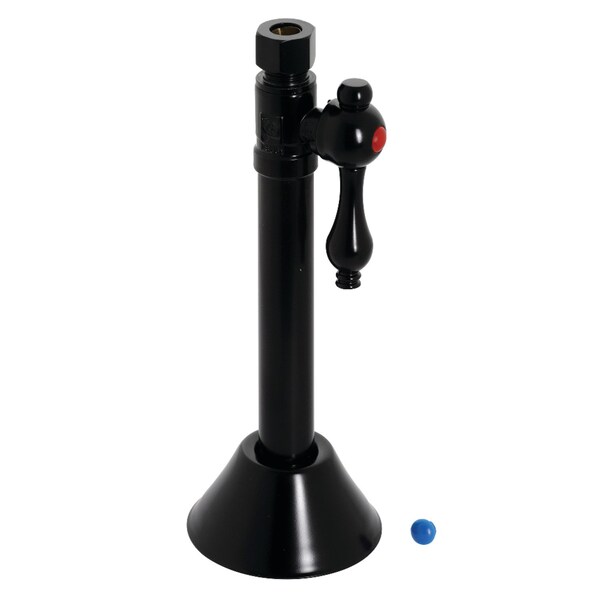 1/2" Sweat x 3/8" O.D. Comp Straight Shut-Off Vlv W/ 5" Extension, Blk
